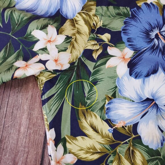 *FLAWS* Vintage Gitman Bros Mens Large Floral Hawaiian Shirt Made in USA Cotton - Picture 4 of 14